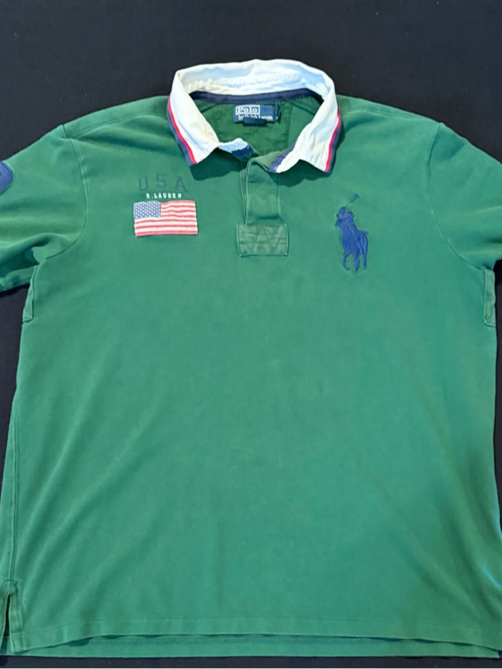 Polo Ralph Lauren Big‎ Pony Rugby USA Vintage Custom Fit Mens XXL